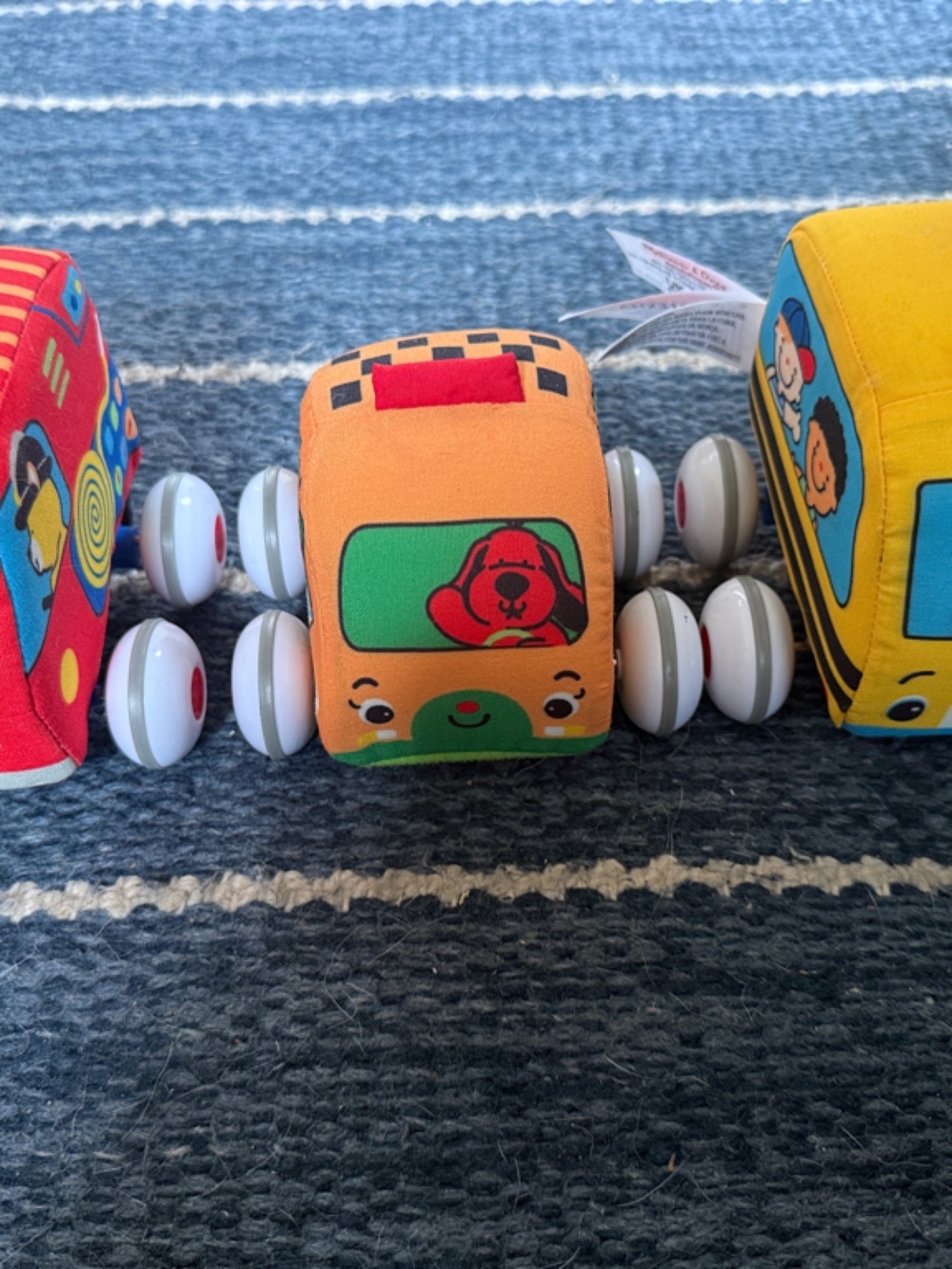 Melissa & Doug Soft Pull-Along Train Cars in Yellow, Orange, Red